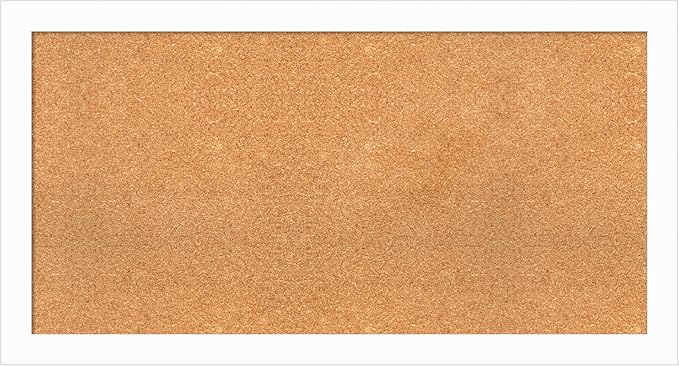 Amanti Art Natural Cork Board for Wall, 23x43 Vision Board with White Frame, Large Corkboard Office Decor for Home Organization, Casual Corkboard Pinboard to Display Items for Home Organization in