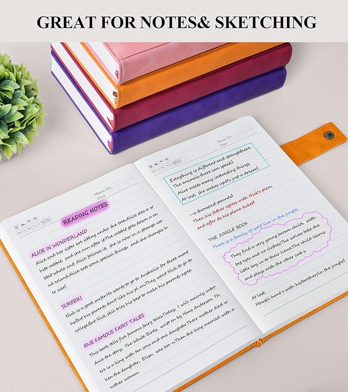 365 Page Thick Lined Journal Notebook for Men Women, A5 Leather Journals for Writing, Hardcover Notebooks for Work, School, Note Taking,Travel, Business,Personal Diary, College Ruled 5.9" x 8.4"