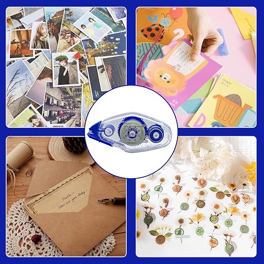 Tape Runner - Double Sided Adhesive with Dispenser Roller Included - Acid Free, Sticky, Clear & Transparent - Ideal for Scrapbooking, Crafts & More - Mini (197 inches per Cartridge), 20 Cartridges