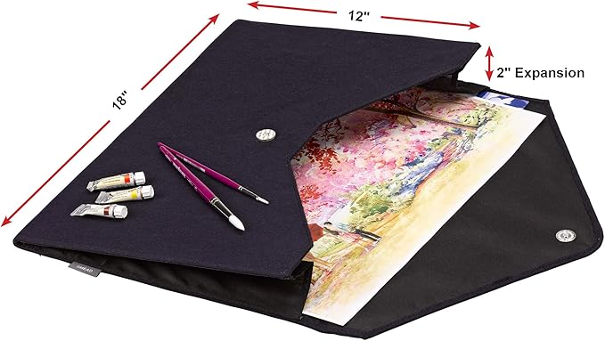 Smead Soft Touch Cloth Expanding File, 2" Expansion, Magnetic Closure, Tabloid Size, Dark Blue (70925)