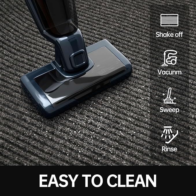 Front Door Mat, 4' x 8' Heavy Duty Indoor Outdoor Door Mat for Entryway, Commercial Door Mats Entrance, Low Profile Welcome Mats Non-Slip, Durable Rubber Backing Entry Mat for Patio, Home