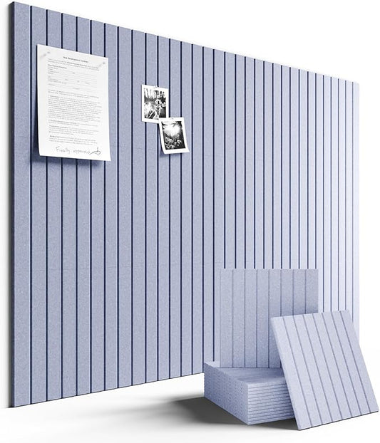 Large Felt Bulletin Board 48" x 36" Cork Board Alternative-12 Pack with 70 Safe Removable Adhesive Tabs, Cork Boards for Walls for Home Office Classroom Pin Board (Soft Periwinkle)