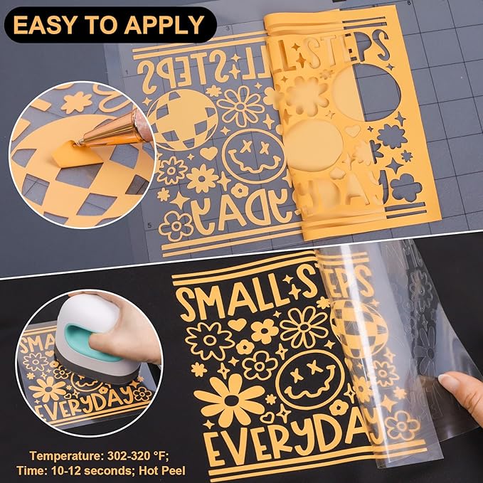 VINYL FROG Heat Transfer Vinyl Roll HTV Vinyl - 12" x5ft Pale Orange Iron on Vinyl for T-Shirts, Heat Press Vinyl for DIY Craft Designs (Pale Orange)