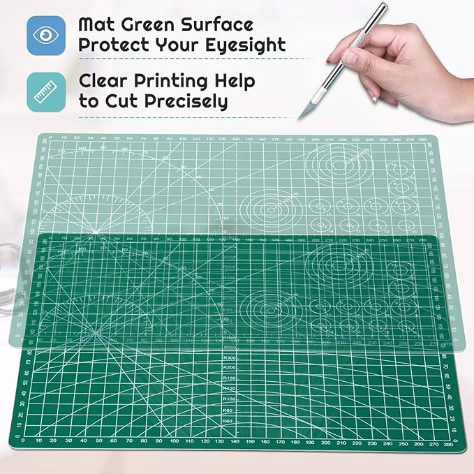 anezus Self Healing Sewing Mat, Rotary Cutting Mat Double Sided 5-Ply Craft Cutting Board for Sewing Crafts Hobby Fabric Precision Scrapbooking Project 9inch x 12inch(A4)