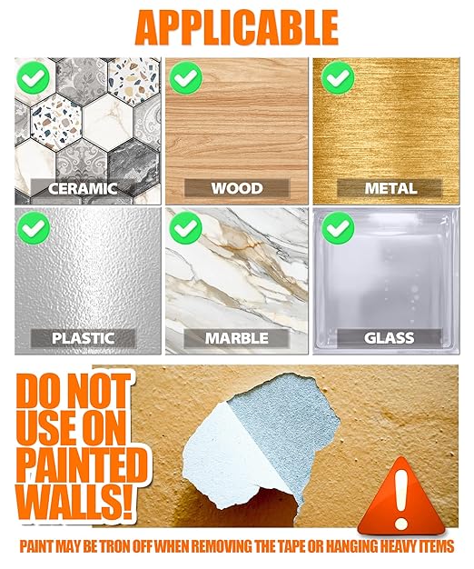 2 Rolls Double Sided Tape Heavy Duty - 240" x 1.2" & 0.8" - Removable Nano Tape for Poster Carpet Picture Hanging Strip Rug Wall Outdoor - Clear & Strong Adhesive Multipurpose Mounting Tape - 20 Feet