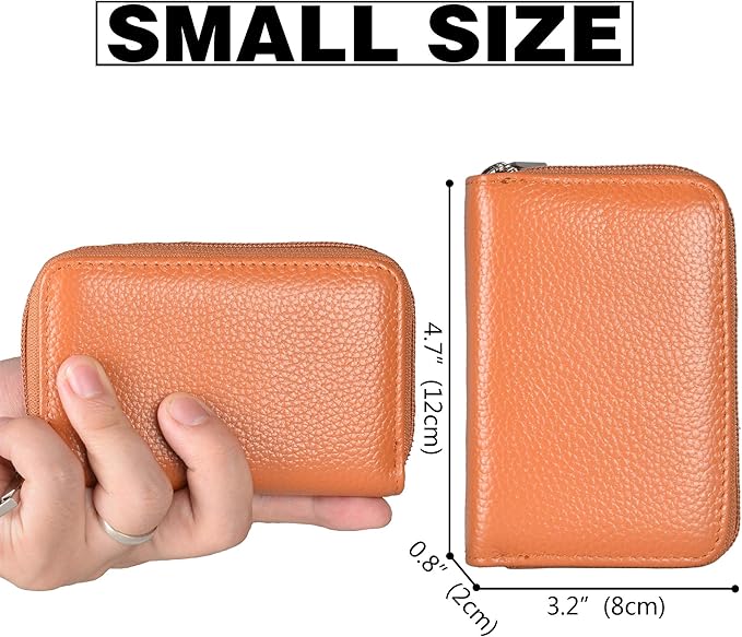 Easyoulife Genuine Leather Credit Card Holder Zipper Wallet With 26 Card Slots