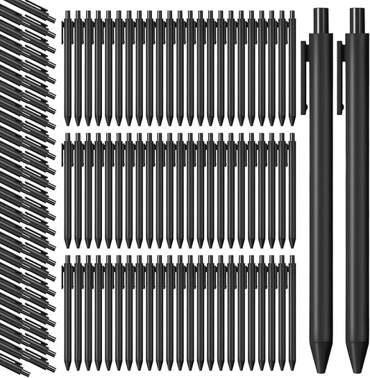 Teling 100 Pcs Ballpoint Pens Retractable Comfortable Cute Stylish Writing Pens in Medium Point 1.0 mm for Office Supplies(Black)