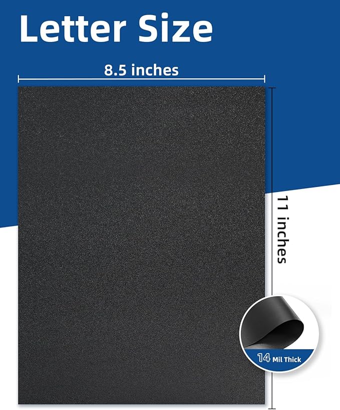 Dynta Binding Covers 120 Pack Black Sand-Textured Report Covers Sheets for Binding, Letter Size 8-1/2 x 11 Inches, 14 mil Presentation Binder, Office Supplies, Un-Punched, Square Corners
