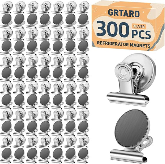 Grtard 300pack Magnetic Clips Heavy Duty, Magnet Clips for Fridge, Refrigerator Magnets, Scratch Free Magnets with Clip, Strong Magnetic Clip for Whiteboard, Refrigerator, Locker, Classroom