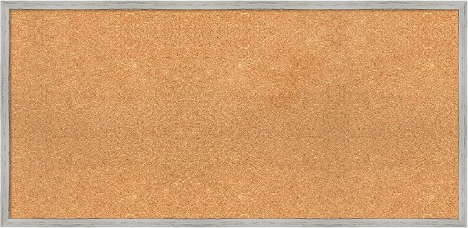 Amanti Art Natural Cork Board for Wall, 19x39 Vision Board with White Frame, Large Corkboard Office Decor for Home Organization, Cottage Corkboard Pinboard to Display Items for Home Organization in