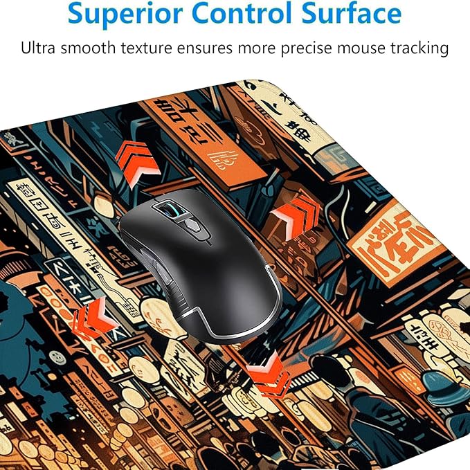 Japanese Street Desk Pad Mouse Pad Anime Tokyo Night Market XL Mouse Pad Large Mousepad Extended Laptop Keyboard Mat Gaming Desk Pad Mouse Mat Office Computer Keyboard Laptop Home 31.5"x11.8"