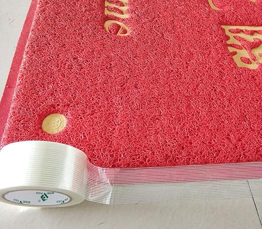 BOMEI PACK Mono Filament Strapping Tape, 2 Roll 2 Inch x 35 Yards 5.5 Mil, Heavy Duty Transparent Reinforced Fiberglass Tape