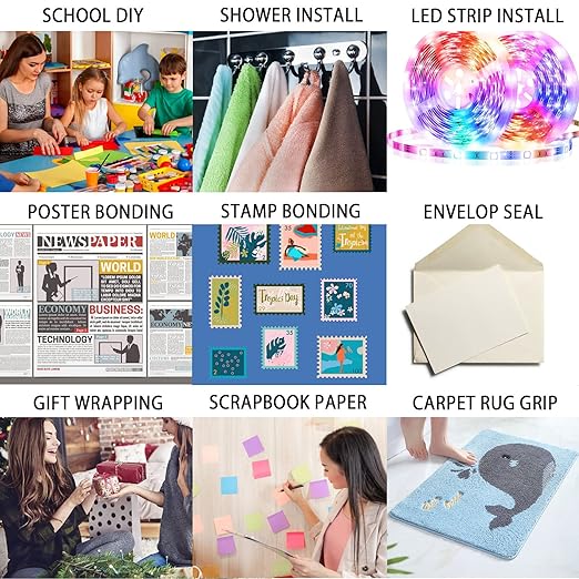 300LSE Double Side Tape Heavy Duty 36ft, Clear Mounting Tape Removable for Scrapbook,Transparent Sticky Tape Picture Hanging Strips