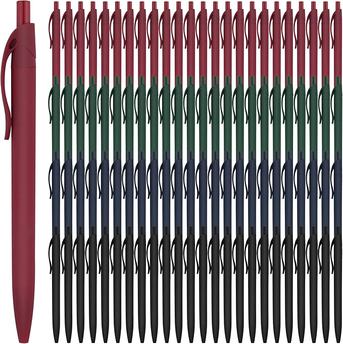 Deegtran Retractable Ballpoint Pens, 200 Pack, No Bleed, Medium Point, Smooth Ink, 1.0MM Black Ink