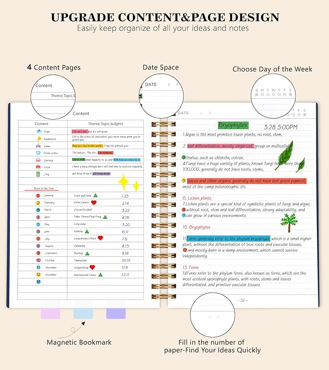 Spiral Notebook Journal,360 Pages College Ruled Notebook, Lined Thick Journals for Women Men,A5 Thick Spiral Journal for Writing,100GSM Paper, Spiral Notebooks for Work School 5.5"x8.5" Blue