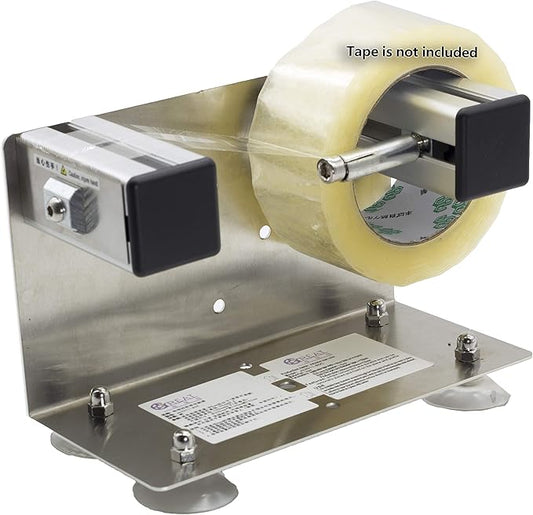 2''/3'' Desktop Table Top/Wall Mounted Tape and Label Dispenser, Large Desktop Tape Dispenser, Stainless Steel Frame with Sucktion Cup Sucker TTD-01
