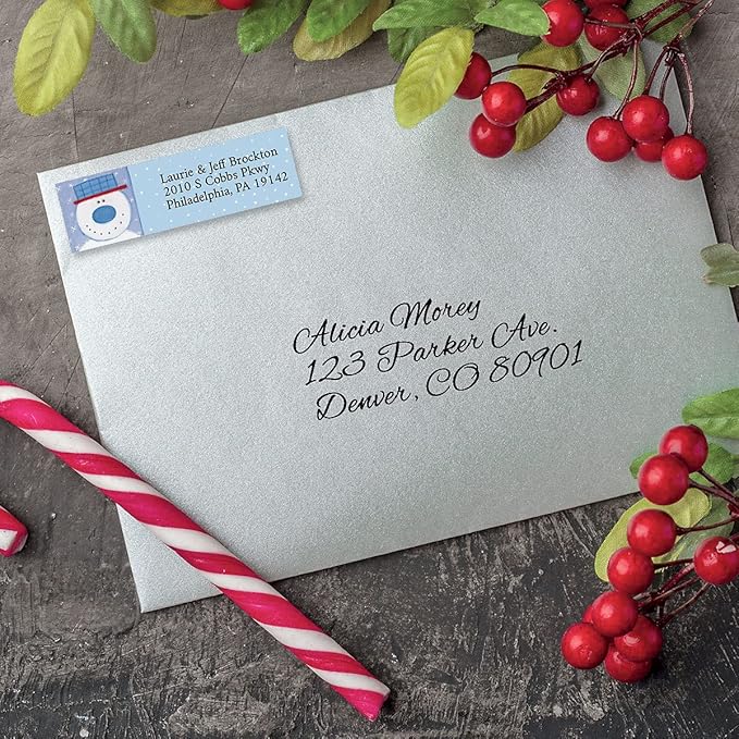 Nose for Christmas Personalized Return Address Labels - 4 Designs, Set of 240, Small, Self-Adhesive, Flat-Sheet Labels, by Colorful Images