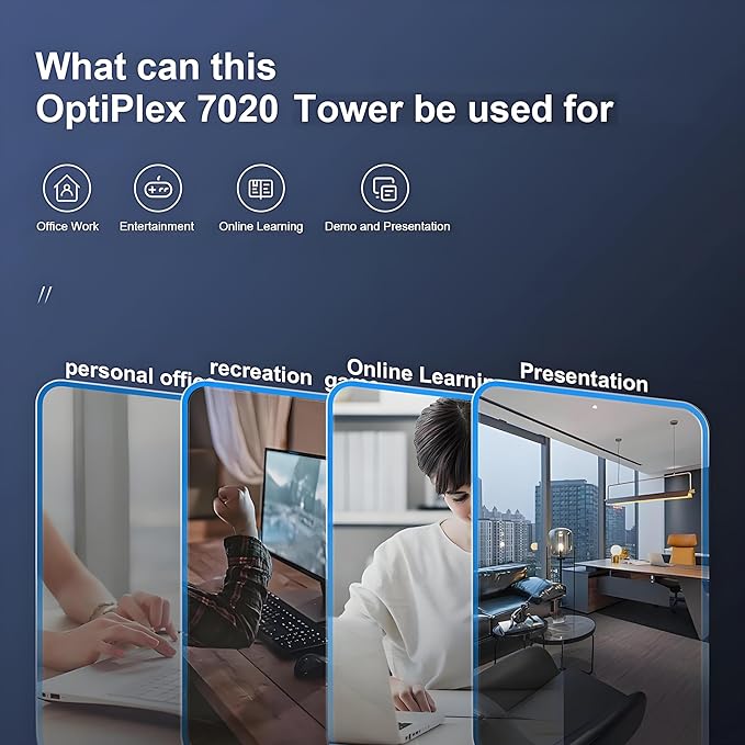 Dell Desktop Computers, 3030 Tower Desktop PC, 14th Gen Intel Core i5-14400 (Beat i7-13620H), 32GB DDR5 RAM, 1TB PCIe SSD, WiFi Adapter, DisplayPort, HDMI, Type-C, Keyboard and Mouse, Windows 11 Pro