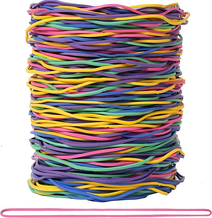 Rubber Bands Size#117A 0.5 lb about 200pcs Multicolor rubber bands for School Home office supplies Elastic Rubber Band