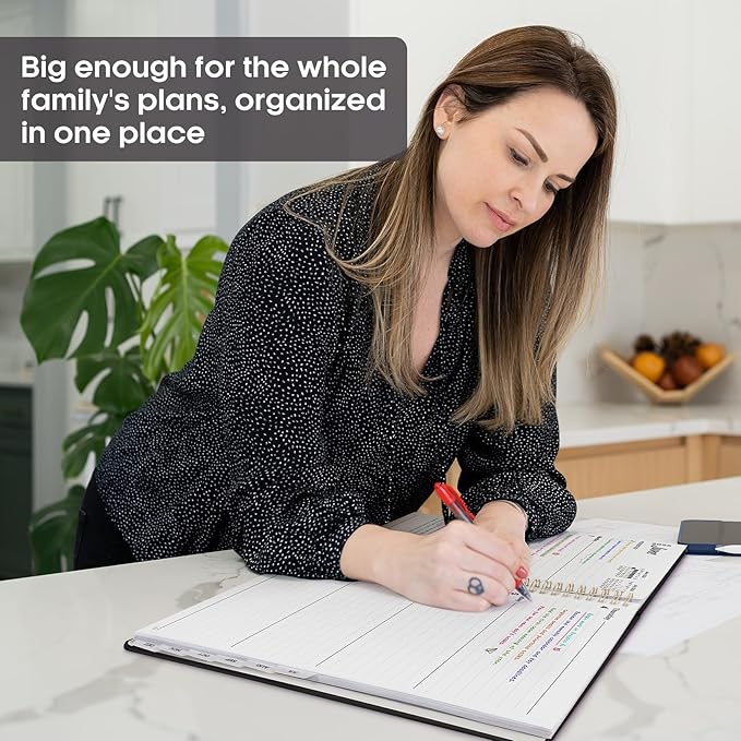 2026 Planner 8.5" x 11", Weekly and Monthly Calendar Planner Book, January 2026 - December 2026, Hardcover Spiral Planner with Monthly Tabs, Notes Pages, Perfect for Women & Men, A4 - Black