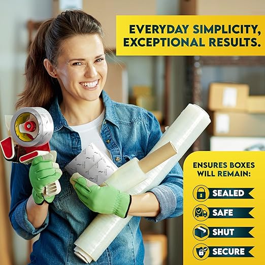 Packing Tape Clear Packaging Tape Heavy Duty Strong Shipping Refills Dispenser Transparent Thick Moving Supplies Mailing Box Sealing Office Storage Home - 60 Yds x 1.88" Wide x 2.7 Mil Thick 18 Rolls