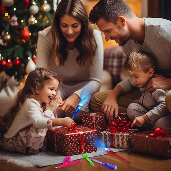 Invisible Ink Pens, 28 PCS Upgraded Spy Invisible Ink Pen with UV Light Magic Marker for Secret Message Escape Room and Kids Christmas Goodies Bags Toy, Spy Pen Party Favors for Kids 8-12