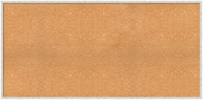 Amanti Art Natural Cork Board for Wall, 27x55 Vision Board with White Frame, Oversize Corkboard Office Decor for Home Organization, Modern Corkboard Pinboard to Display Items for Home Organization in