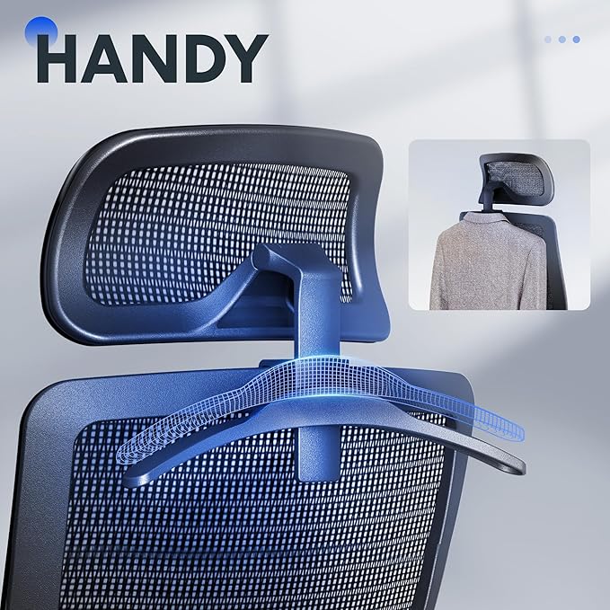 FLEXISPOT Ergonomic Office Chair High Back Mesh Swivel Computer Chair Home Office Desk Chairs with Wheels Lumbar Support Deep Black