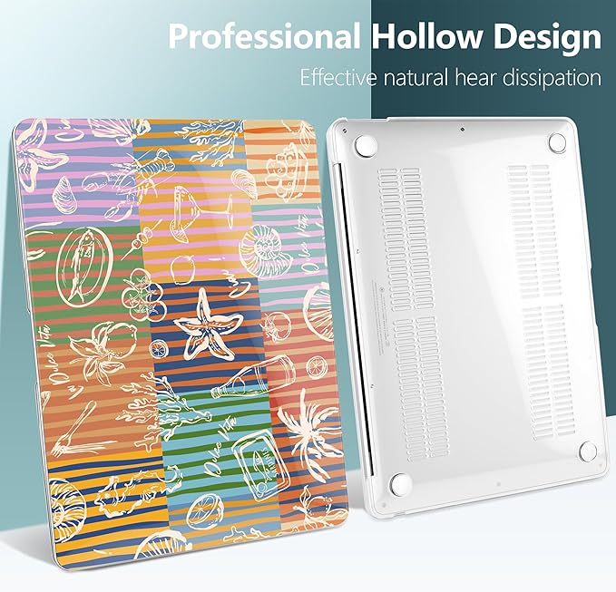 DONGKE for MacBook Air 13 Inch Case 2021-2018, Compatible with A2337 M1 A2179 A1932 Support Retina Display & Touch ID, Hard Shell Plastic Cover with Keyboard Skin - Italy Mood