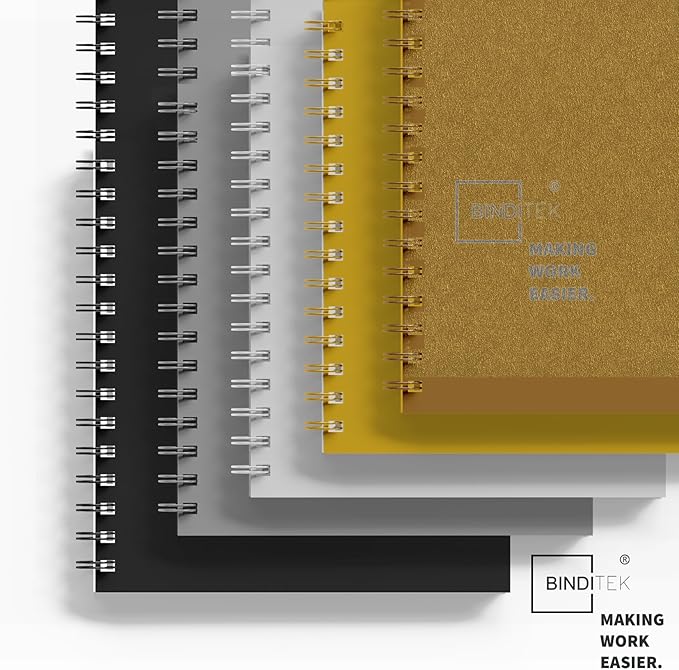 Binditek 50 Pack Double Loop Wire Binding Spines, 9/16 Inch Binding Wire for Letter Size, 3:1 Pitch, 120 Sheet Capacity, 32-Loop, 5 Assorted Colors (Black, Gold, Silver, White, Rose Gold), Gifts