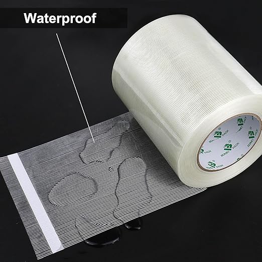 BOMEI PACK Wide Strapping Tape 6Inch, Heavy Duty Reinforced Packing Tape, Fiberglass Filament Tape 60yds 5.5Mil