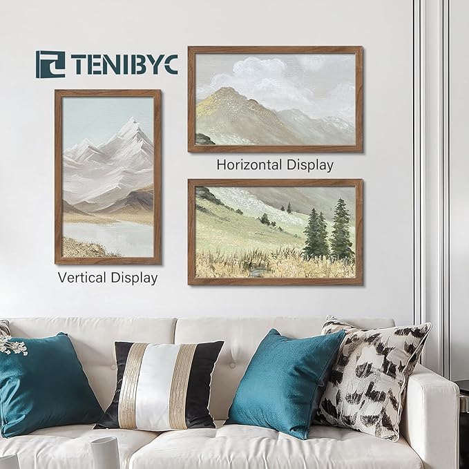 14x24 Picture Frame 3 Pack - Brown Walnut, Natural Solid Wood Poster Frame, Wall Gallery Frame