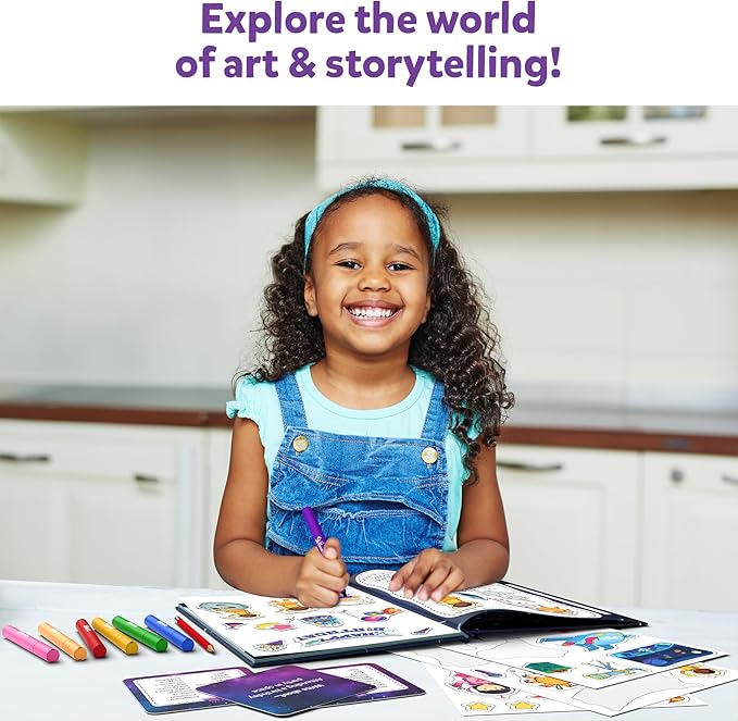 Skillmatics Storybook Art Kit - Create Space-Themed Stories, DIY Craft & Writing Kit with 300+ Stickers, Scrapbooking Activity, Gifts for Kids Ages 5, 6, 7, 8, 9, 10