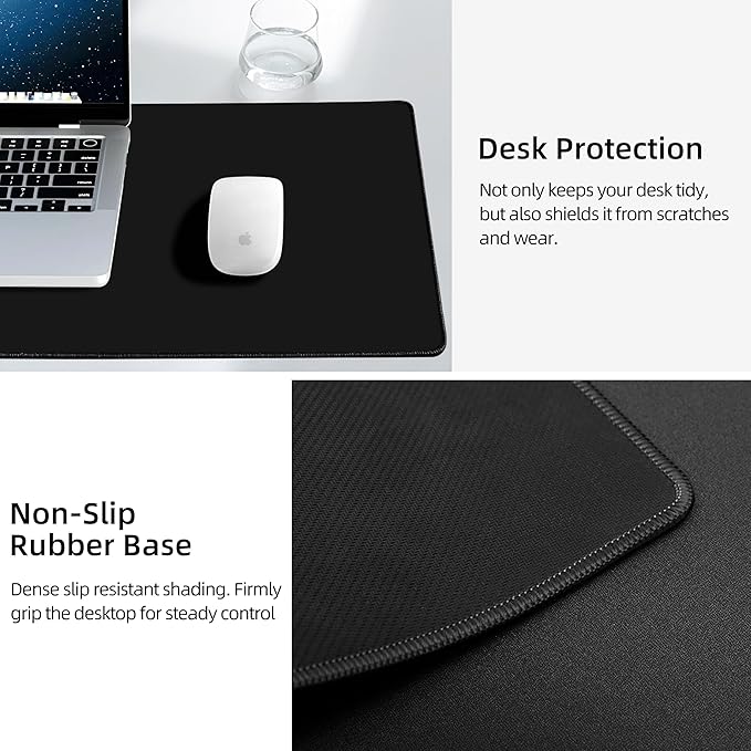 Wireless Charging Mouse Pad, Gaming Mouse Pad with Ultra-Smooth Surface, 31.5”x15.75” Large Desk Mat, Non-Slip Rubber Base, Waterproof Computer Keyboard Pad for Gaming, MacBook, Laptop, Desk