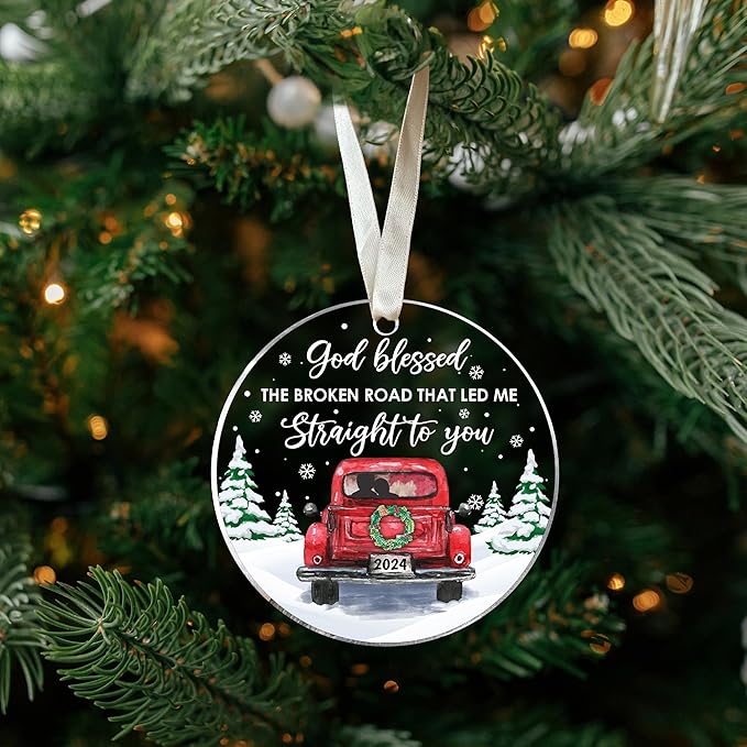 Couple Ornament - Couple Gifts - Gifts for Girlfriend, Boyfriend, Wife, Husband - Anniversary Ornaments for Him, Her - Acrylic Ornament 2024