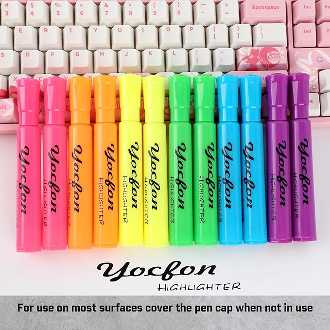 Highlighters 90 Pack, Chisel Tip, Tank Style Highlighters Assorted Fluorescent Colors, 6 Bright Colors Highlighter Markers for Coloring, Highlighting as School Supplies