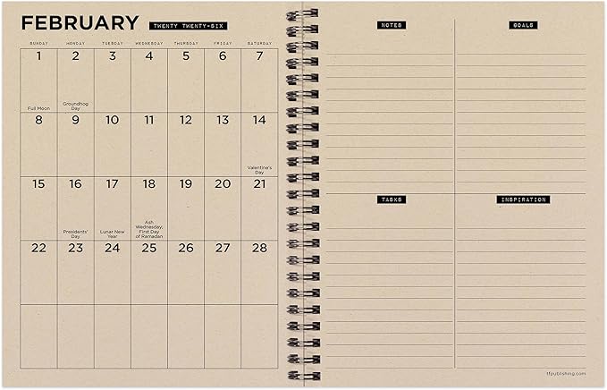 TF Publishing 2026 Electric Red Medium Weekly Monthly Planner with 12-Month Calendar Grid, Goals and Task Trackers - Weekly Schedule Planner with Priority List Section and Stickers - 6.5in x 8in