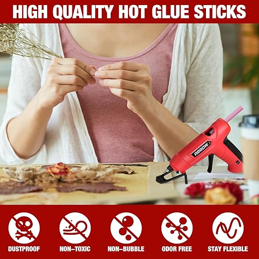 Arrow Mini Hot Glue Sticks, 200 Pack Multi Colored Glue Gun Sticks, Hot Melt High Viscosity All-Purpose Gun Stick in 15 Colors for DIY Art Craft