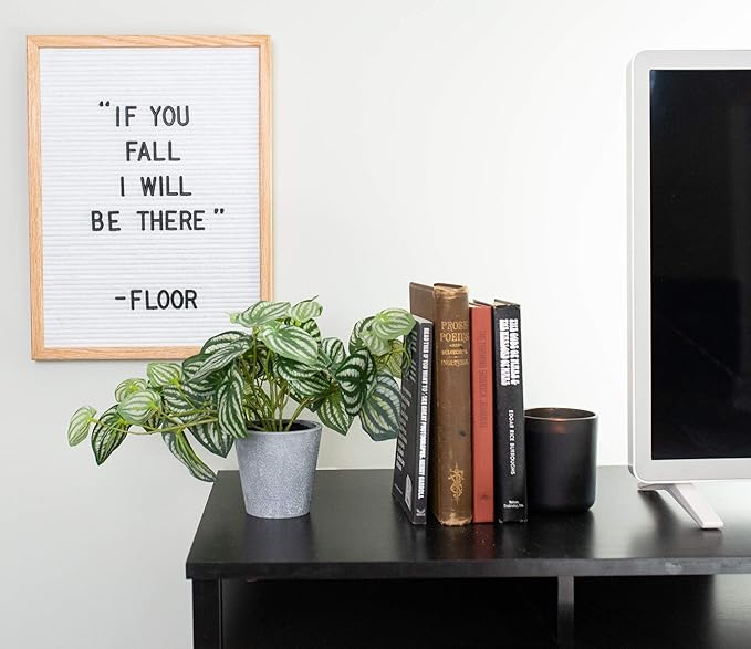 Felt Like Sharing Large Letter Board (White Felt - 12”x16”) – Changeable Message Board with 3 Sets of Felt Board Letters – Statement Wall Sign for Quotes, Home or Holiday Decor In Oak Frame