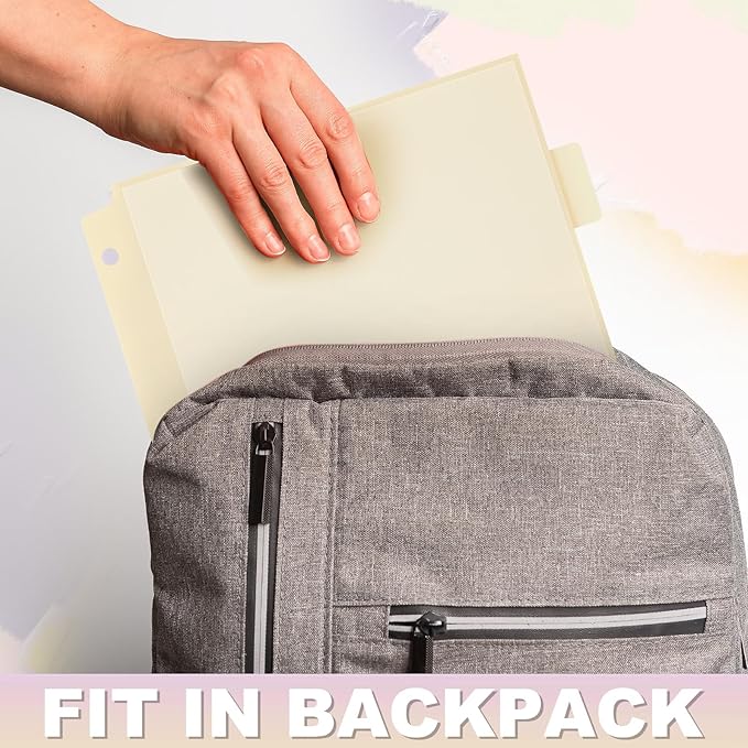 Honoson 60 Pcs Plastic Folders with Clear Front Pocket 3 Hole Punched Folders for 3 Ring Binder 1/6 Cut Tabs for Office Classroom (Macaron Colors)