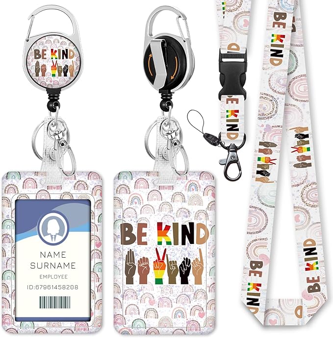 Gctriki Teacher Lanyards for ID Badges - Heavy Duty Retractable Badge Reel with 360° Carabiner Clip, Id Badge Holder with Lanyard for Women Nurse, School Office Supplies - Teacher Appreciation Gifts