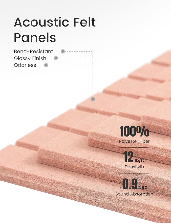 Large Felt Bulletin Board 48" x 36" Cork Board Alternative-12 Pack with 70 Safe Removable Adhesive Tabs, Cork Boards for Walls Cork Board for Home Office Classroom Pin Board (Pink)