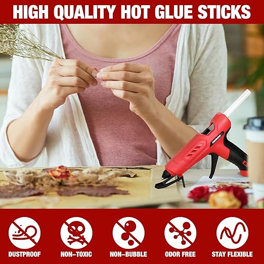 Arrow Full Size Hot Glue Sticks, 200 Pack Clear Glue Gun Sticks, 4" and 1/2'' Diameter High Viscosity All-Purpose Gun Stick for DIY Art, Craft General Repairs, Festival Home Decoration