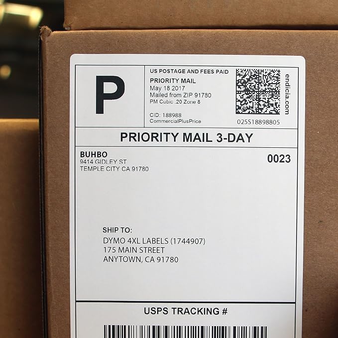 Buhbo Compatible with DYMO LabelWriter 4XL 4" x 6" Shipping Label 1744907, White (2 Pack / 220 Labels Per Roll)