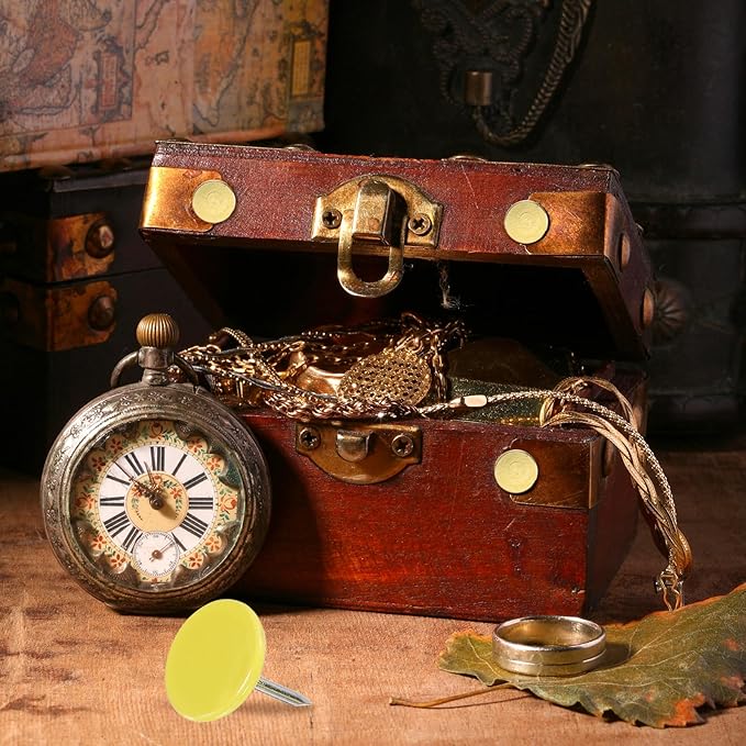 uxcell 120Pcs Push Pins, 11mmx13mm Round Flat Head Decorative Thumb Tacks Upholstery Tacks for Cork Board Office Wall Hangings, Yellow