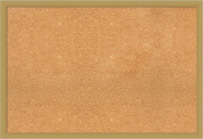 Amanti Art Natural Cork Board for Wall, 26x38 Vision Board with Gold Frame, Large Corkboard Office Decor for Home Organization, Casual Corkboard Pinboard to display items for home organization