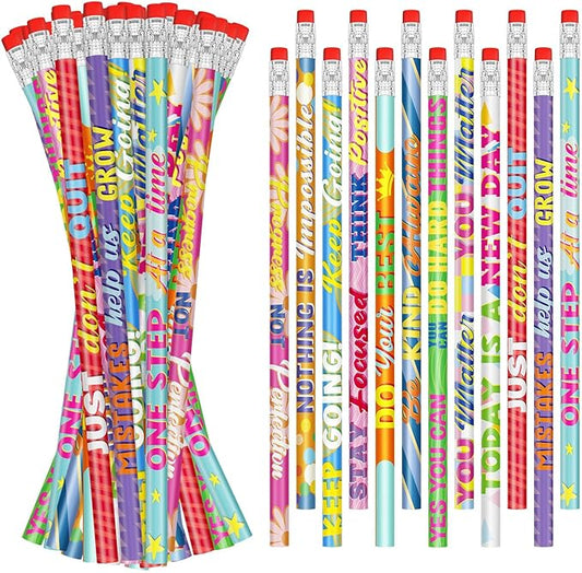 Cinrobiye 200 PCS Inspirational Pencils Bulk,Motivational School Wood Pencils,Encourage Positive Pencil Party Favors Gifts Pencil Back to School Supplies for Kids Student Teacher Classroom Reward