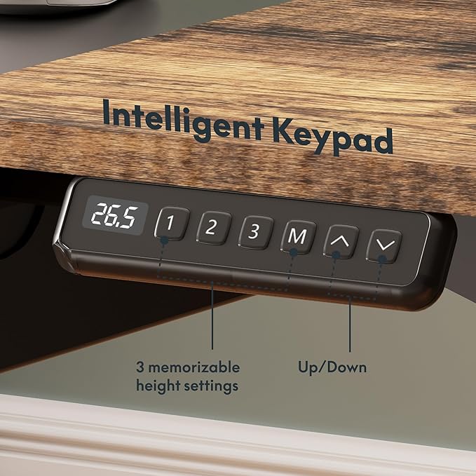 SANODESK Electric Standing Desk with 2 Drawers, 71 x 32 inch Height Adjustable Computer Desk, Home Office Stand Up Desk with 4 Preset Heights, Dark Walnut