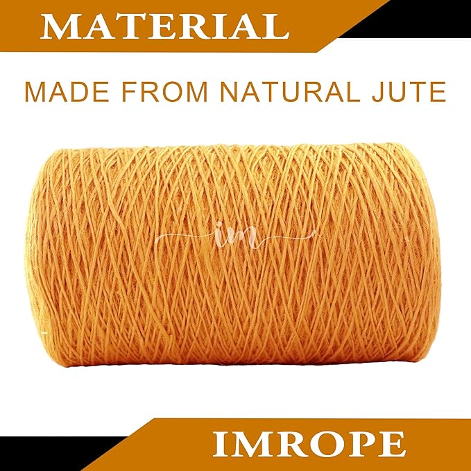 1mm x 5000 Feet Orange Jute Rope, Twine for Gardening Tomato Climbing Plant Tie Floristry Crafts Gift Wrapping Packing Decor
