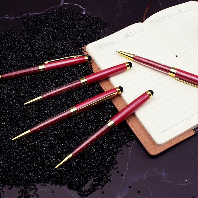 Ancolo Personalized Ballpoint Pens Beautiful Crystal-Custom Advertising Massage - Engraved Team Name, Phone Number, Slogan Perfect for Bank, Office, Hotel Lobbies - 10 Pens/Box